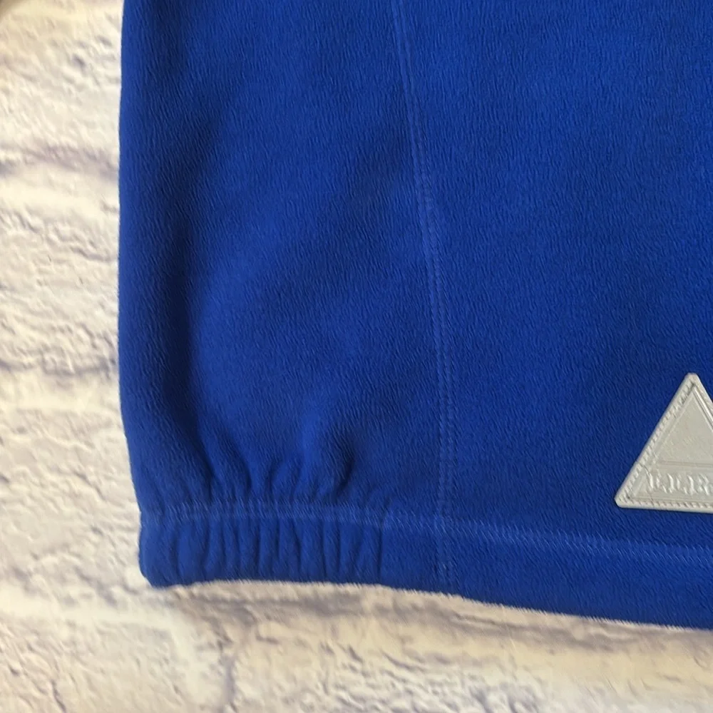LL Bean Kids 6X/7 Blue Fleece Zip Up Front Lightweight Jacket